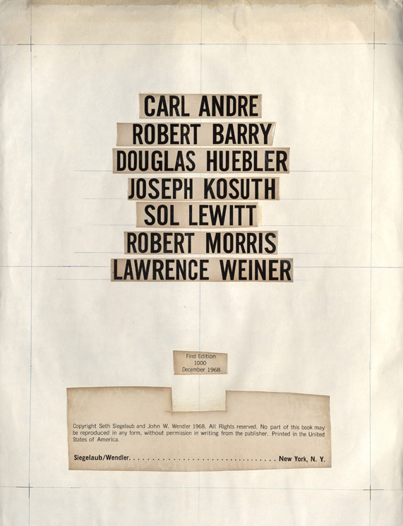 کتاب زیراکسی، 1968. سیگلاب تجربه‌گرایی‌ها در زمینه‌ی کاتالوگ-به‌عنوان-نمایشگاه را با کتاب زیراکسی ادامه داد. هدف او ایجاد نشریه‌ای بود که بتواند با هزینه‌های نسبتاً کم تولید شود. او برای این کتاب از هفت هنرمند (کارل آندره، رابرت بری، داگلاس هیوبلر، جوزف کسوت، سول لویت، رابرت موریس و لارنس وینر) دعوت کرد تا در این کار همراه شوند.